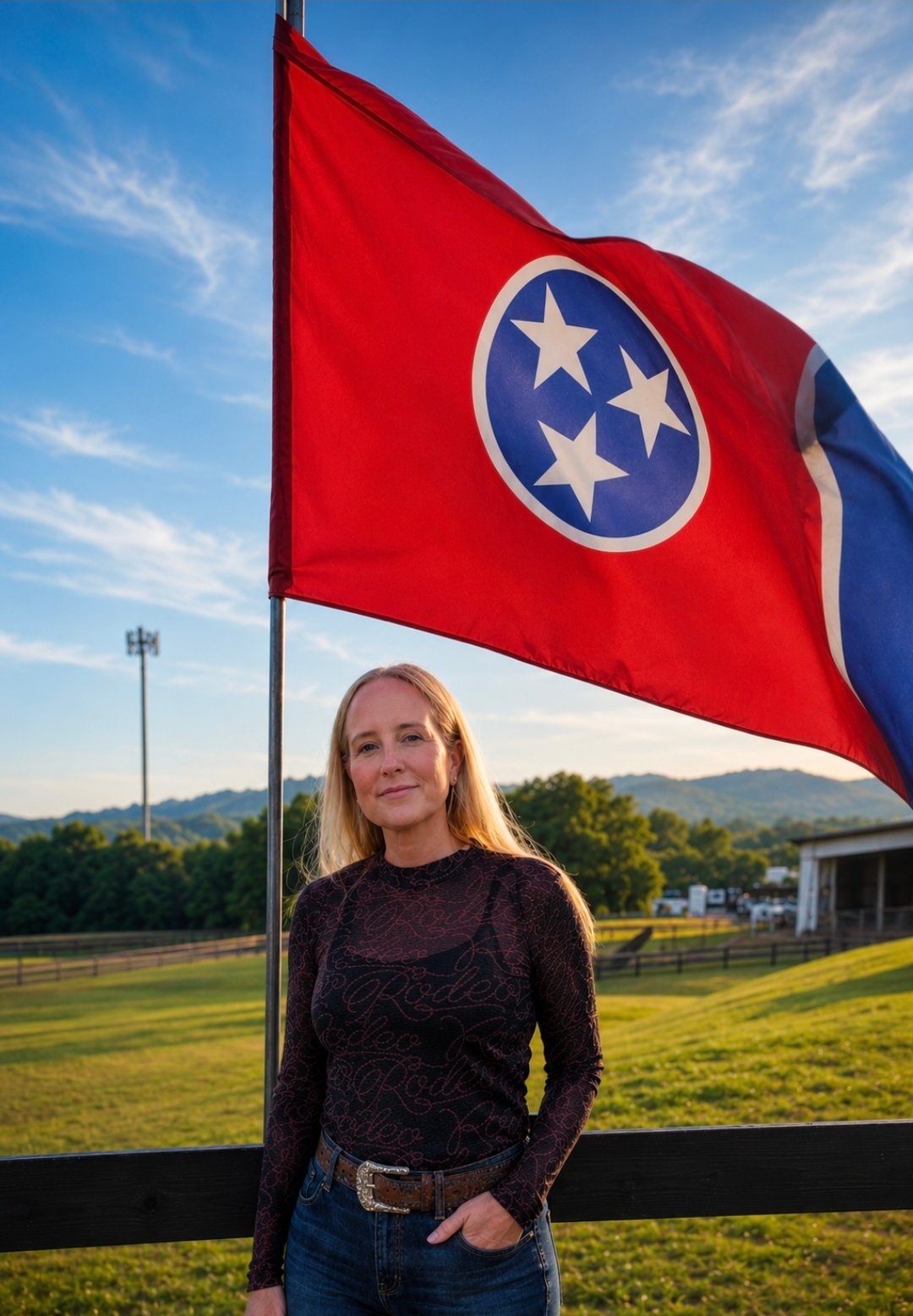 Mary Kate Brown with Tennessee flag